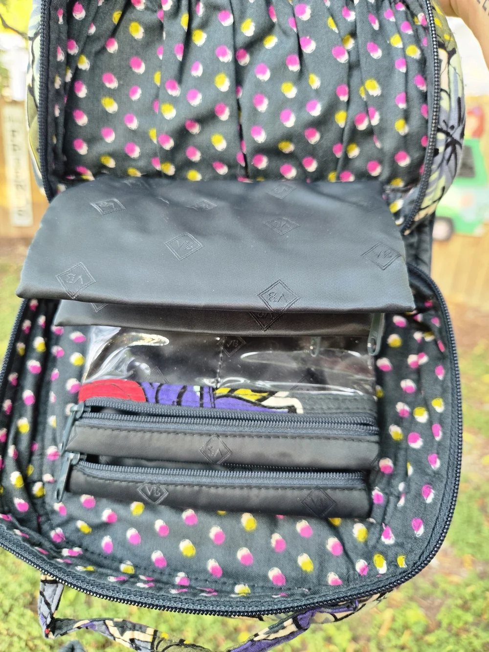 Vera Bradley Quilted Floral Hanging Cosmetic Makeup Organizer Travel Case